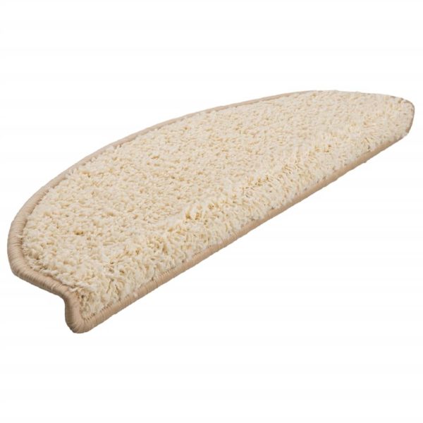 Tapetes de escadas 10 pcs 65x21x4 cm cor creme - Image 2