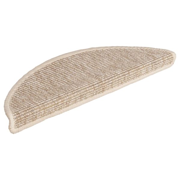 Tapetes de escada adesivos 15 pcs 56x17x3 cm bege-claro - Image 2