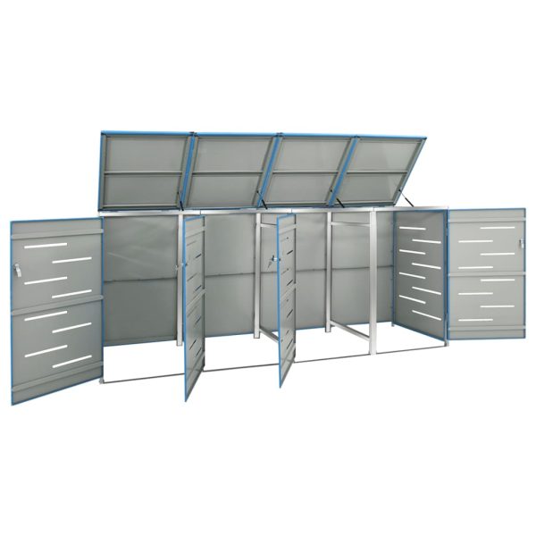 Abrigo quádruplo para caixotes do lixo 276,5x77,5x112,5 cm aço - Image 2