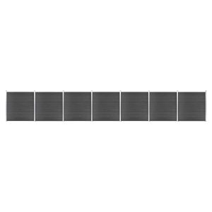 Conjunto de painel de vedação WPC 1218x186 cm preto