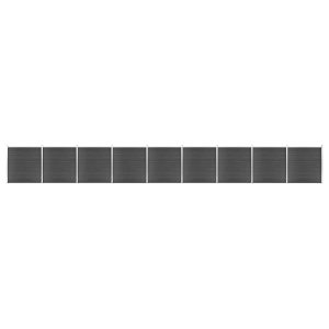 Conjunto de painel de vedação WPC 1564x186 cm preto