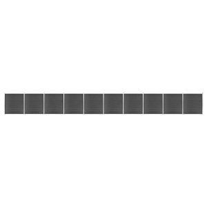 Conjunto de painel de vedação WPC 1737x186 cm preto