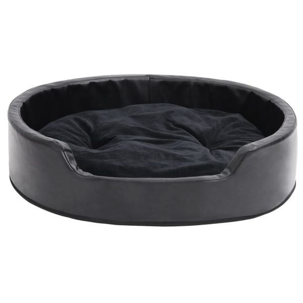 Ninho para cães 79x70x19 cm pelúcia/couro artificial preto - Image 2