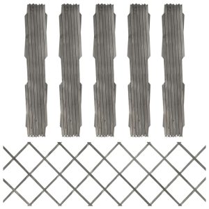 Cercas em treliça 5 pcs 180x60 cm abeto maciço cinzento