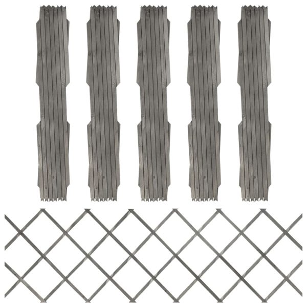 Cercas em treliça 5 pcs 180x60 cm abeto maciço cinzento