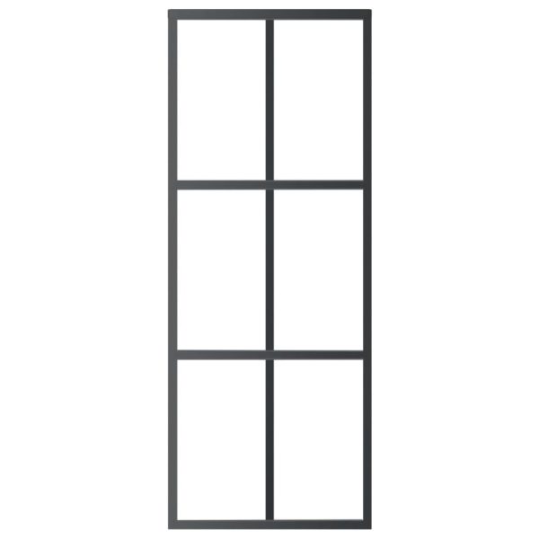 Porta deslizante em vidro ESG e alumínio 76x205 cm preto - Image 2