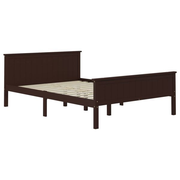Estrutura de cama 160x200 cm pinho maciço castanho-escuro - Image 2