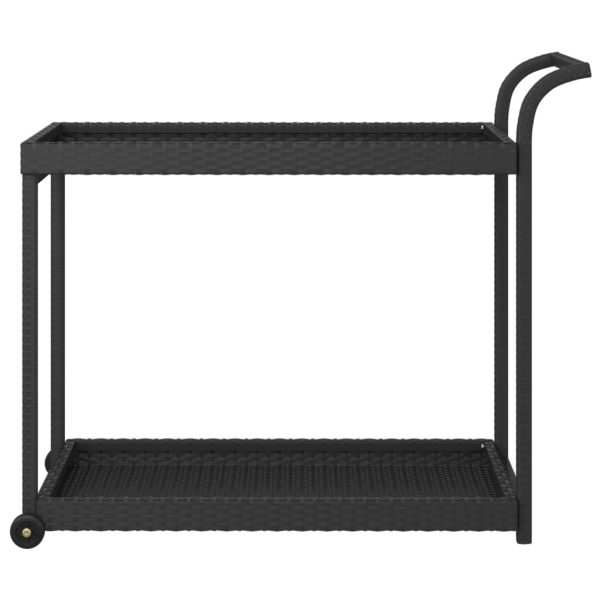 Carrinho de bar 100x45x83 cm vime PE preto - Image 2