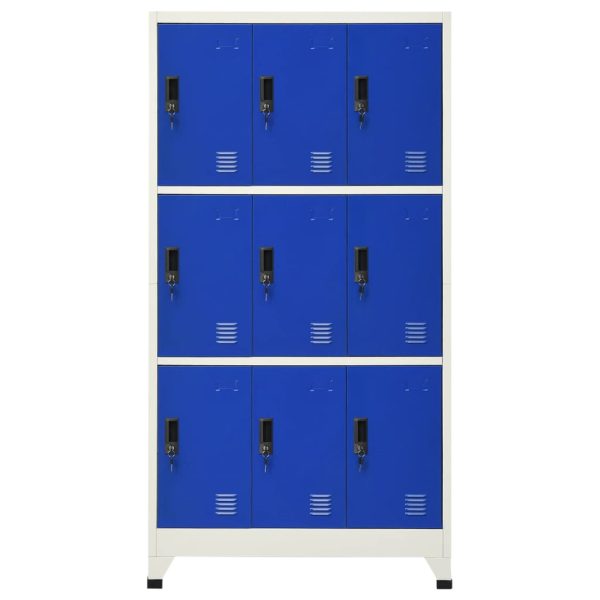 Cacifo aço 90x45x180 cm cinzento e azul - Image 2