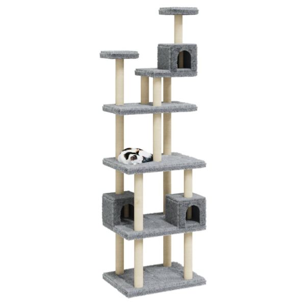 Árvore p/ gatos c/ postes arranhadores sisal 188 cm cinza-claro - Image 2