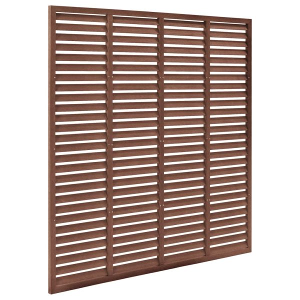 Painel de vedação estilo veneziana WPC 180x180 cm castanho - Image 2