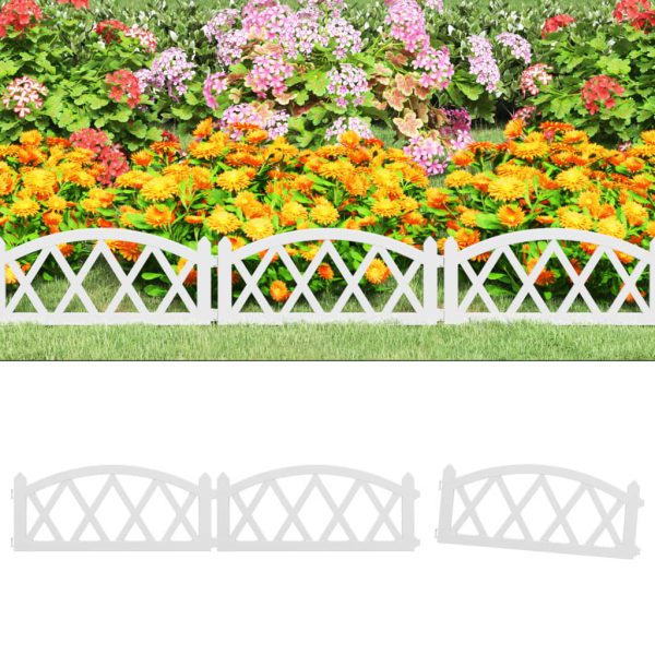 Bordas de relvado 17 pcs 10 m PP branco