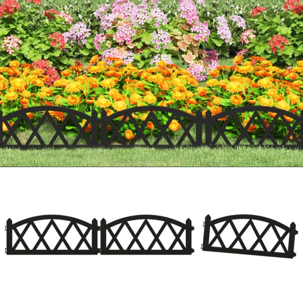 Bordas de relvado 17 pcs 10 m PP preto