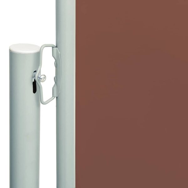 Toldo lateral retrátil para pátio 220x600 cm castanho - Image 2