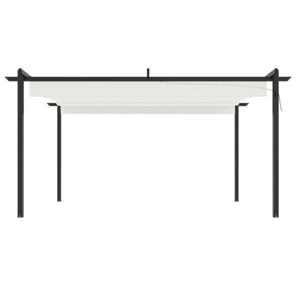 Gazebo de jardim com telhado retrátil 4x3 m cor creme - Image 2