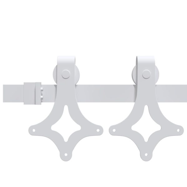 Kit de ferragens para porta deslizante 200 cm aço branco - Image 2