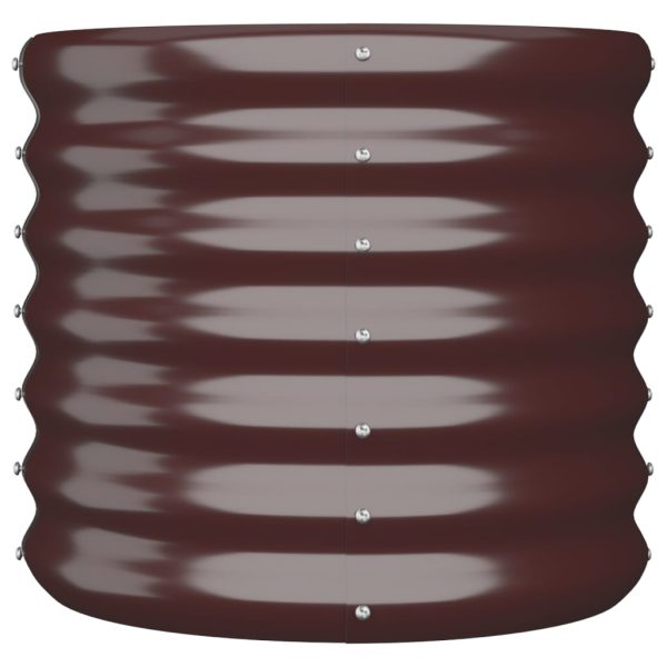 Vaso/floreira de jardim aço revestido a pó 40x40x36 cm castanho - Image 2