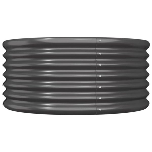 Vaso/floreira de jardim aço revestido a pó 80x80x36cm antracite - Image 2