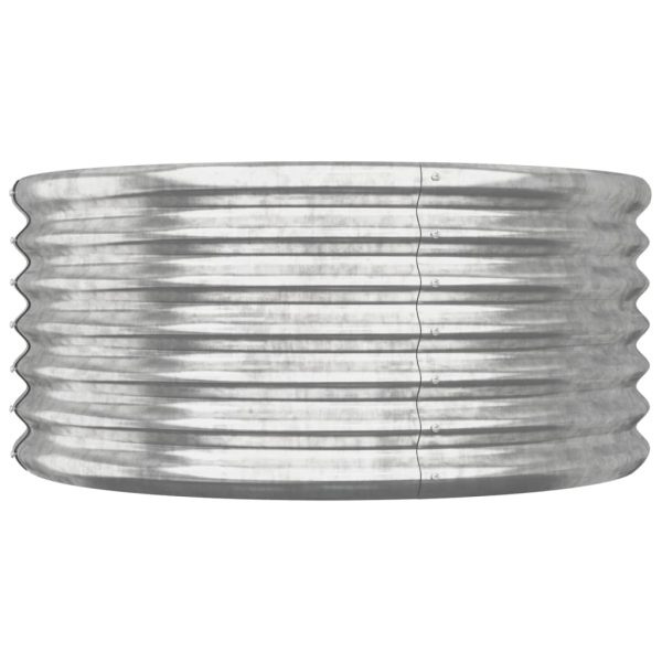 Vaso/floreira de jardim aço revestido a pó 80x80x36 cm prateado - Image 2