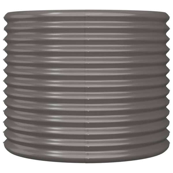 Vaso/floreira de jardim aço revestido a pó 80x80x68 cm cinza - Image 2