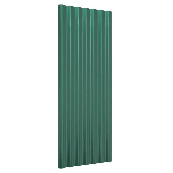 Painéis de telhado 12 pcs 100x36 cm aço revestido a pó verde - Image 2