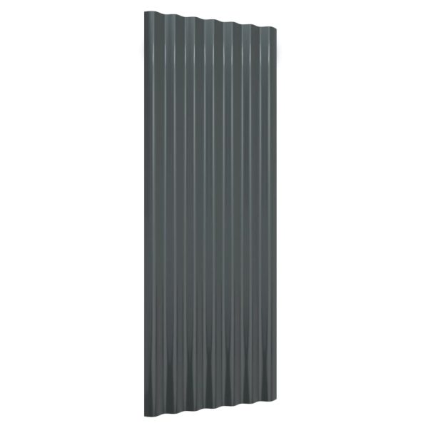 Painéis de telhado 12 pcs 100x36cm aço revestido a pó antracite - Image 2