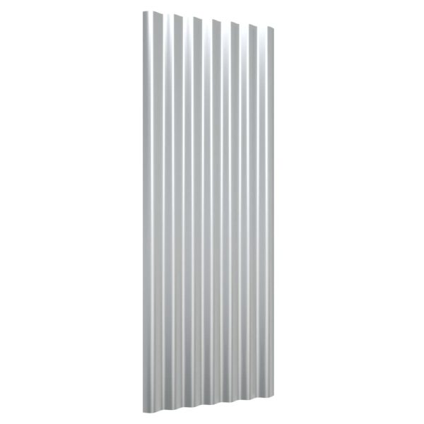 Painéis de telhado 12 pcs 100x36 cm aço revestido a pó prateado - Image 2