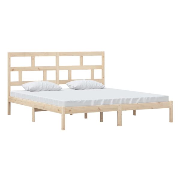 Estrutura de cama 180x200 cm super king madeira maciça - Image 2