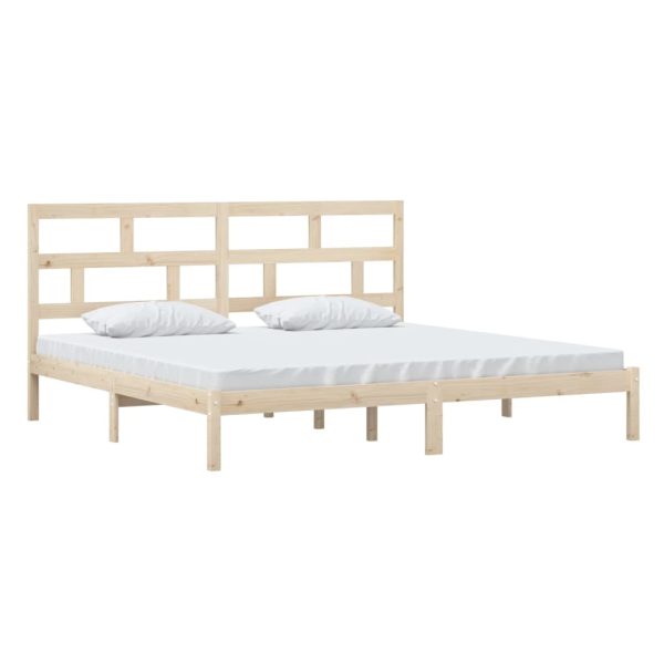 Estrutura de cama 200x200 cm madeira de pinho maciça - Image 2