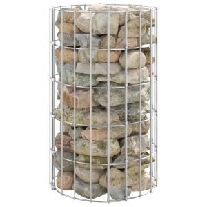 Canteiro elevado/cesto gabião em poste Ø30x50cm aço galvanizado