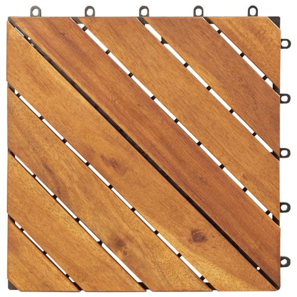 Ladrilhos de terraço 30 pcs 30x30 cm acácia maciça castanho - Image 3