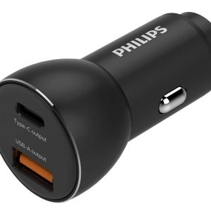 ADAPTADOR DE COCHE PHILIPS 36W CARGA RAPIDA 2 USB (USB A Y TIPO C)