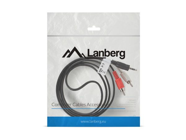 Cable estereo lanberg mini jack 3.5mm -  2x rca macho 1.5m