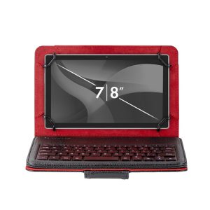 Funda para tablet hasta 8 pulgadas teclado con cable