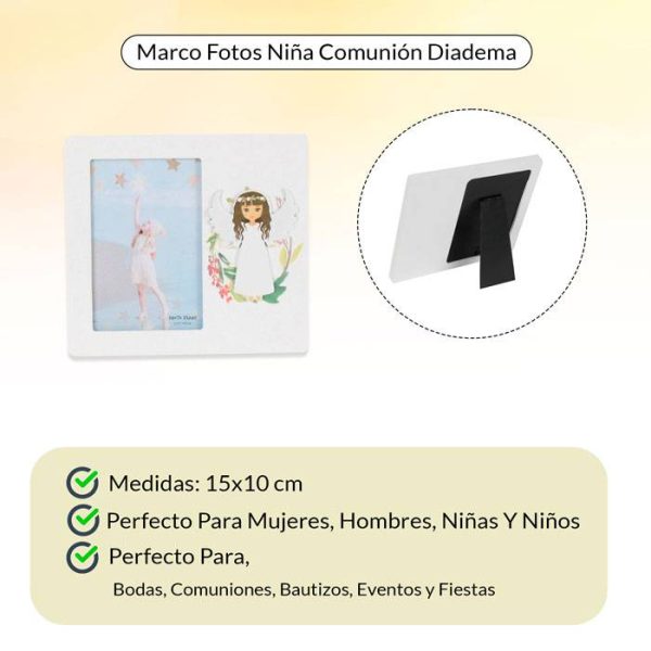 PORTAFOTOS DE MADERA COMUNIÓN NIÑA Sin impresión - Image 3