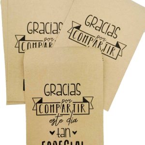 LOTE 20 BOLSAS KRAFT "MOMENTOS ESPECIALES" 12 X 8 CM