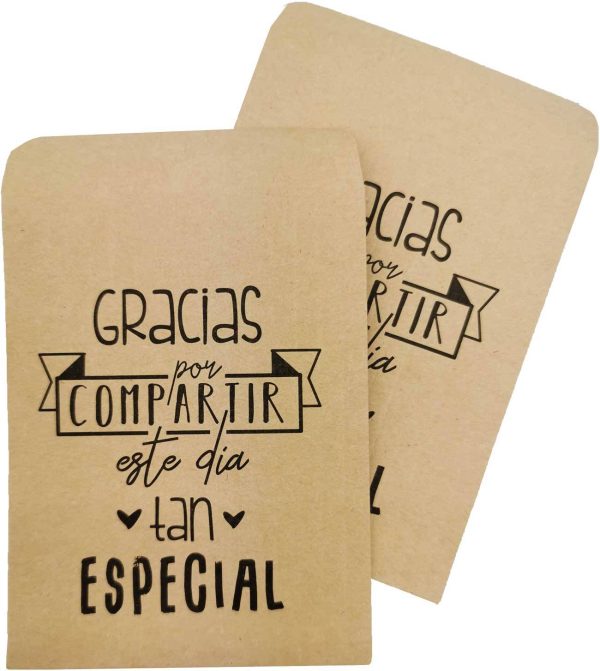LOTE 20 BOLSAS KRAFT "MOMENTOS ESPECIALES" 12 X 8 CM - Image 2