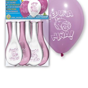 SET 10 GLOBOS "ES UNA NIÑA"