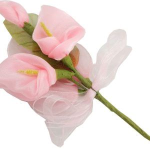 RAMILLETE DE TELA LIRIO ROSA