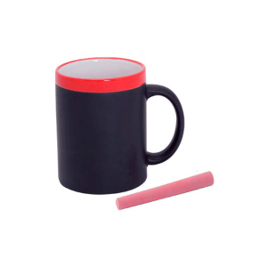 TAZA PIZARRA CERAMICA EN CAJITA INDIVIDUAL ROJO