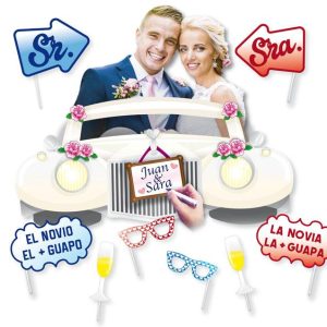 PHOTOCALL BODA CON MARCO Y ACCESORIOS