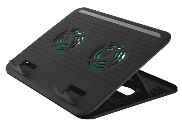 Trust Cyclone Base Refrigeradora USB para Portatil hasta 16" - 2x Ventiladores Silenciosos - 8 Posiciones Ajustables - Color Negro