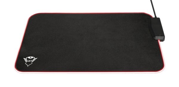 Trust Gaming GXT 765 Glide-Flex Alfombrilla para Raton Flexible con Hub USB - Iluminacion LED RGB - Medidas 35x25 cm - Antideslizante - Cable Trenzado de 1.20m - Color Negro