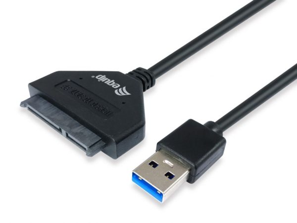 Equip Adaptador USB 3.2 a SATA - Tasa de Transferencia 5 Gbit/s - Soporta HDD SATA 1/2/3 de 2.5 " - Compatible con UASP - Longitud 50cm - Color Negro