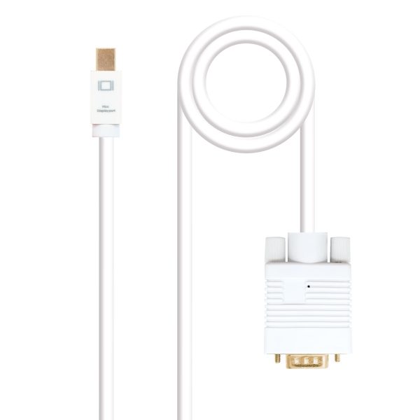 Nanocable Cable Conversor Mini DP Macho a VGA Macho 3m - Color Blanco