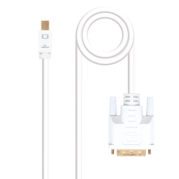 Nanocable Cable Conversor Mini DP Macho a DVI Macho 2m - Color Blanco