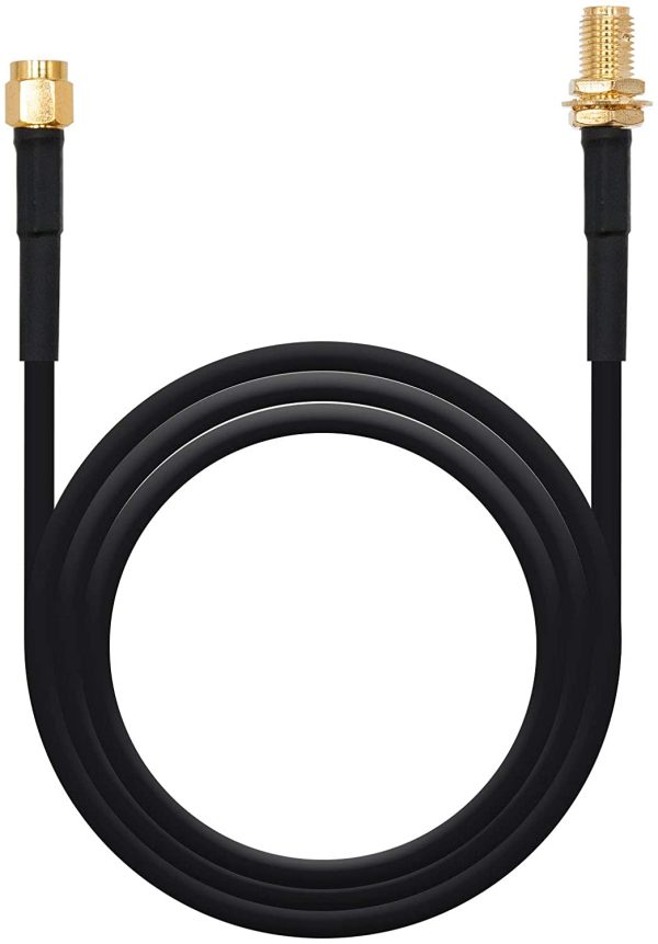 Nanocable Cable Prolongador de Antena Inalambrica SMA Hembra a SMA Macho 4m - Color Negro