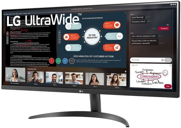 LG Monitor LED 34" IPS UltraWide FullHD 1080p 75Hz FreeSync - Respuesta 5ms - Angulo de Vision 178º - 21:9 - HDMI, Salida Auriculares - VESA 100x100mm