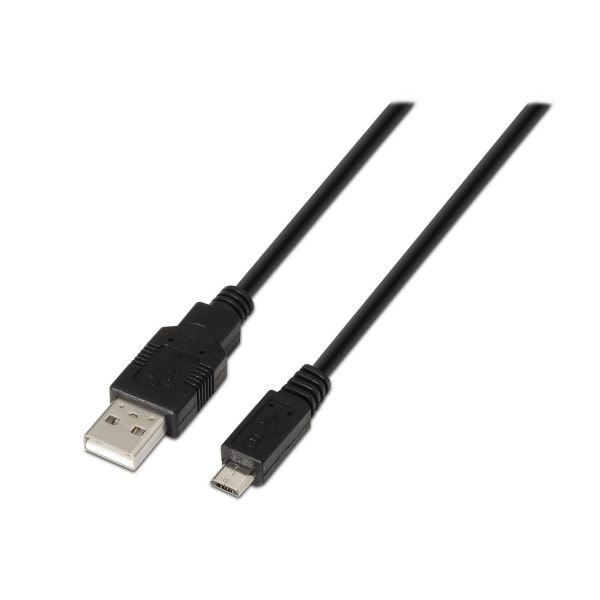 Aisens Cable USB 2.0 - Tipo A Macho a Micro B Macho - 3.0m - Color Negro