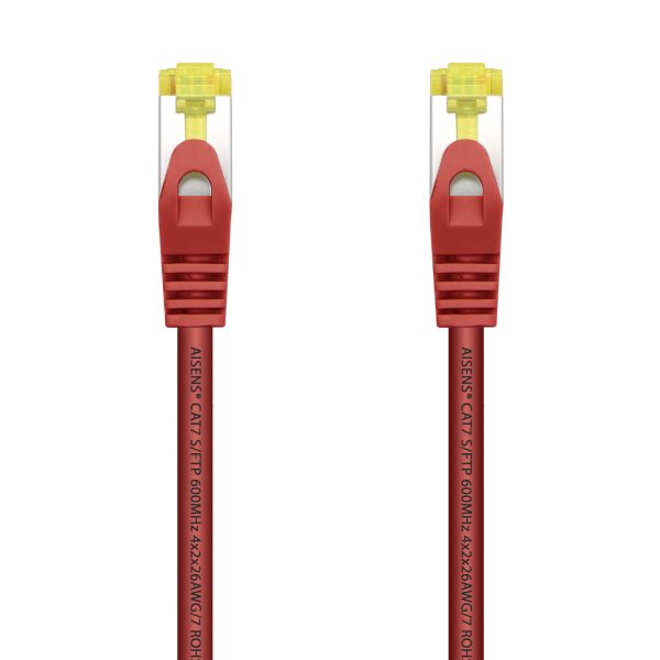 Aisens Cable de Red Latiguillo RJ45 LSZH Cat.7 600 MHz S/FTP PIMF AWG26 - 0.5M - Color Rojo